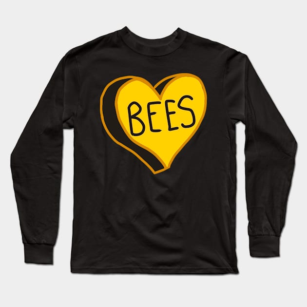 Bees Heart Long Sleeve T-Shirt by ROLLIE MC SCROLLIE